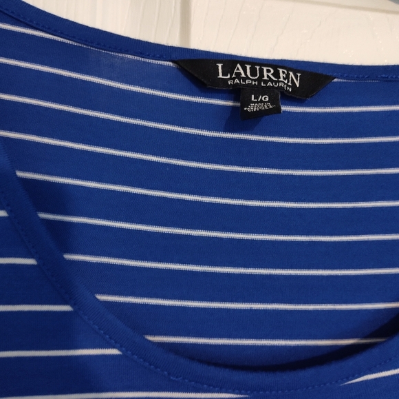 Lauren Ralph Lauren Blue and White Striped Dress Empire Maxi Dress NWOT - Picture 6 of 6